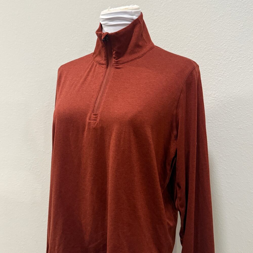 Vuori Crescent Half Zip Pullover Mock Neck Sweater Rust Orange Women Large - Picture 5 of 9